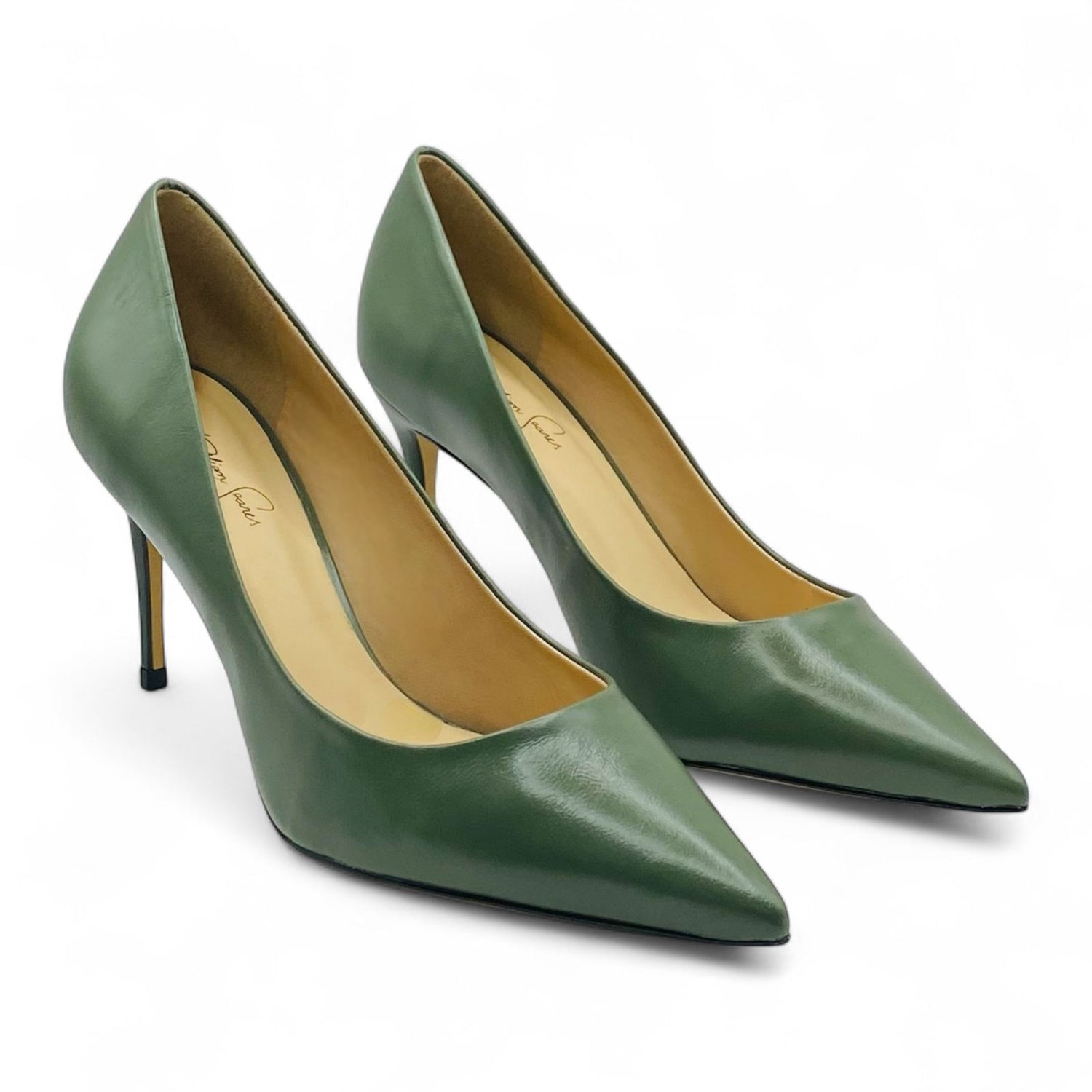 Scarpin Verde Oliva em Couro Salto 8cm - Lilian Soares