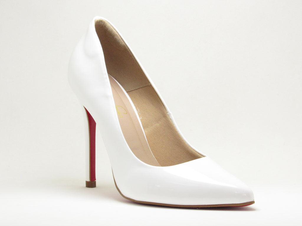 Scarpin Novo Branco Verniz com Sola Vermelha - Salto 11cm - Lilian Soares