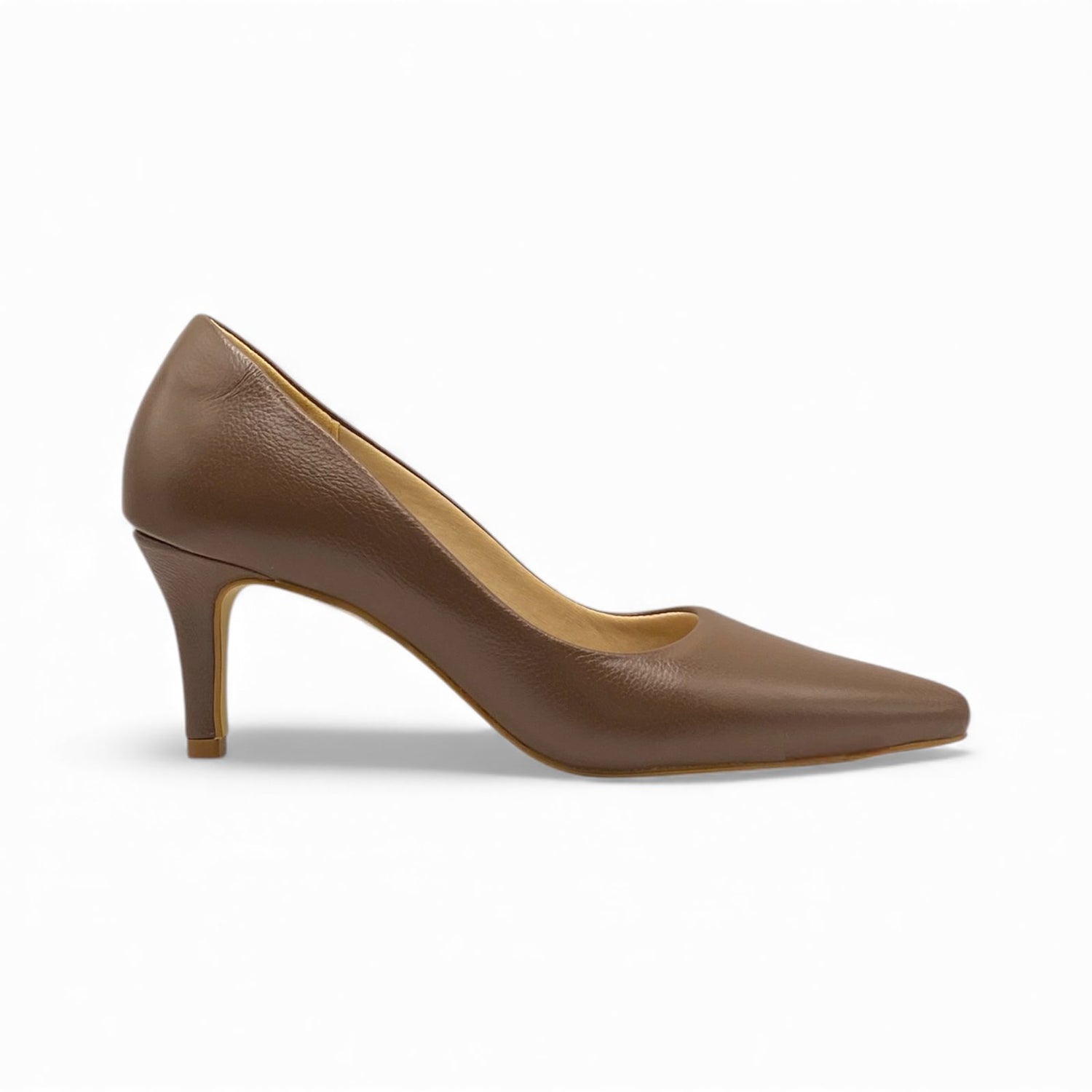 Scarpin Marrom  Couro Essencial Salto 5 cm - Lilian Soares