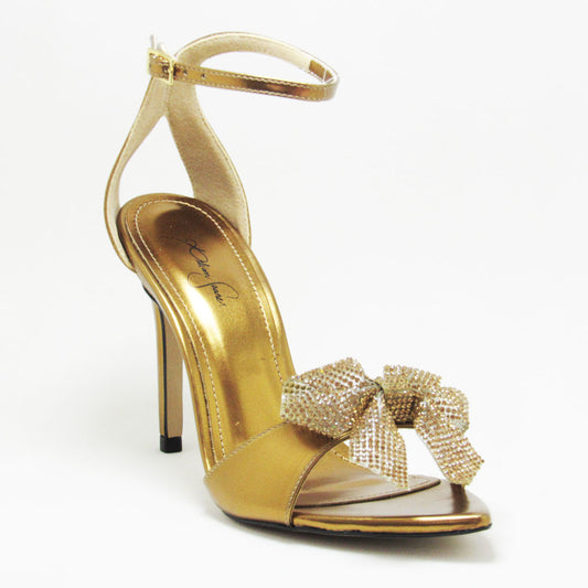 Sandália Bronze com Laço de Strass - Lilian Soares