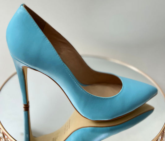 Scarpin Azul Sereno Couro - Lilian Soares